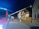 Eingest&uuml;rzter Hausgiebel i nSeehausen (Foto: Feuerwehr Seehausen/Feuerwehr Bad Frankenhausen/Silvio Dietzel)