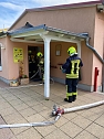 Unangek&uuml;ndigte Feuerwehr&uuml;bung im Kindergarten "Dorfspatzen" in Hohenebra (Foto: Janine Skara)