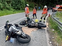 Bikerunfall auf der B85 (Foto: Feuerwehr Kelbra)