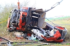 Schwerer Unfall auf der A38 bei Ro&szlig;la (Foto: S. Dietzel)