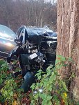 Unfall zwischen Bad Frankenhausen und Ratsfeld (Foto: Feuerwehr Bad Frankenhausen/Silvio Dietzel)