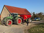 Motorrad vs. Traktor - Unfall in Himmelsberg (Foto: S. Dietzel)