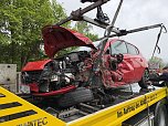 Verkehrsunfall auf der Landstra&szlig;e zwischen Bad Frankenhausen und Sondershausen (Foto: S. Dietzel)