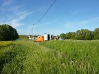 Bild: Umgekippter Lkw blockierte B4