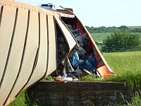 Bild: Umgekippter Lkw blockierte B4
