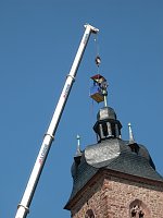 Turmknopföffnung Kirche Bendeleben Bild: Turmknopföffnung Kirche Bendeleben