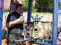 Bild: Abnahme Turmknopf Kirche Bendeleben