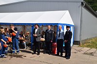 Unwettereinsatz auf Feuerwehrfest in Bebra Bild: Unwettereinsatz auf Feuerwehrfest in Bebra
