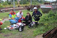 Am Gelände des Eisenbahnvereines in der Erfurter Straße / Am Petersenschacht fand am späten Nachmittag eine Rettungsgroßübung statt (<b>Update</b>)... Die diesjährigen Großübung fand in der Nähe des Hauptbahnhofs in Sondershausen statt. Alle drei Jahr steht so eine Großübung auf dem Plan. Waren es beim beim letzten Mal 30 Verletzte in einem Eisenbahnwaggon, waren dieses dieses Mal "nur" acht verl Bild: Am Gelände des Eisenbahnvereines in der Erfurter Straße / Am Petersenschacht fand am späten Nachmittag eine Rettungsgroßübung statt (<b>Update</b>)... Die diesjährigen Großübung fand in der Nähe des Hauptbahnhofs in Sondershausen statt. Alle drei Jahr steht so eine Großübung auf dem Plan. Waren es beim beim letzten Mal 30 Verletzte in einem Eisenbahnwaggon, waren dieses dieses Mal "nur" acht verl