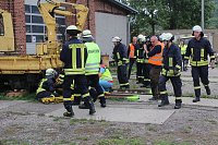 Am Gelände des Eisenbahnvereines in der Erfurter Straße / Am Petersenschacht fand am späten Nachmittag eine Rettungsgroßübung statt (<b>Update</b>)... Die diesjährigen Großübung fand in der Nähe des Hauptbahnhofs in Sondershausen statt. Alle drei Jahr steht so eine Großübung auf dem Plan. Waren es beim beim letzten Mal 30 Verletzte in einem Eisenbahnwaggon, waren dieses dieses Mal "nur" acht verl Bild: Am Gelände des Eisenbahnvereines in der Erfurter Straße / Am Petersenschacht fand am späten Nachmittag eine Rettungsgroßübung statt (<b>Update</b>)... Die diesjährigen Großübung fand in der Nähe des Hauptbahnhofs in Sondershausen statt. Alle drei Jahr steht so eine Großübung auf dem Plan. Waren es beim beim letzten Mal 30 Verletzte in einem Eisenbahnwaggon, waren dieses dieses Mal "nur" acht verl