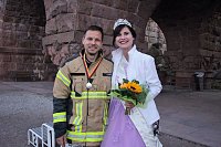Feuerwehrleute stürmen Kyffhäuserdenkmal Bild: Feuerwehrleute stürmen Kyffhäuserdenkmal