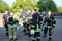 Feuerwehrleute stürmen Kyffhäuserdenkmal Bild: Feuerwehrleute stürmen Kyffhäuserdenkmal