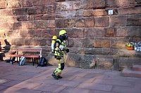 Feuerwehrleute stürmen Kyffhäuserdenkmal Bild: Feuerwehrleute stürmen Kyffhäuserdenkmal