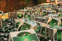 Bierlaster verunglückt Bild: Bierlaster verunglückt
