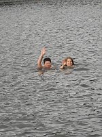 Bild: Letztes Abbaden am Bebraer Teich