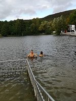 Bild: Letztes Abbaden am Bebraer Teich