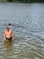 Bild: Letztes Abbaden am Bebraer Teich