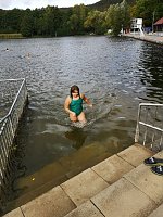 Bild: Letztes Abbaden am Bebraer Teich