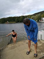 Bild: Letztes Abbaden am Bebraer Teich
