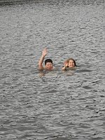Bild: Letztes Abbaden am Bebraer Teich
