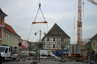 Dachgerüst wird aufgesetzt Bild: Dachgerüst wird aufgesetzt