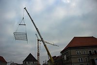 Dachgerüst wird aufgesetzt Bild: Dachgerüst wird aufgesetzt
