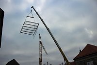 Dachgerüst wird aufgesetzt Bild: Dachgerüst wird aufgesetzt