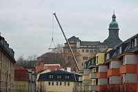 Dachgerüst wird aufgesetzt Bild: Dachgerüst wird aufgesetzt