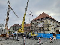 Dachgerüst wird aufgesetzt Bild: Dachgerüst wird aufgesetzt