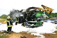 Hoher Sachschaden nach Brand an Großhäcksler Bild: Hoher Sachschaden nach Brand an Großhäcksler