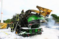 Hoher Sachschaden nach Brand an Großhäcksler Bild: Hoher Sachschaden nach Brand an Großhäcksler