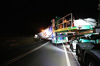 Schwerlasttransport mit Windrädern Bild: Schwerlasttransport mit Windrädern