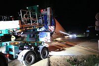Schwerlasttransport mit Windrädern Bild: Schwerlasttransport mit Windrädern
