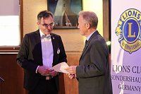 30-jähriges Jubiläum des LIONS Clubs Sondershausen, v.l. Govenors Christoph K.Engel; Hartmut Thiele Bild: 30-jähriges Jubiläum des LIONS Clubs Sondershausen, v.l. Govenors Christoph K.Engel; Hartmut Thiele