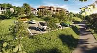 Bild: Modell f&uuml;r das zuk&uuml;nftige Ferienresort SALZGUT" - Parkplatz