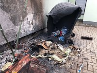 Bild: Ausgebrannte M&uuml;lltonne in Nordhausen