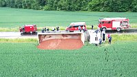 Unfall mit umgekipptem Sattelzug Bild: Unfall mit umgekipptem Sattelzug