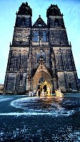 Bild: Peter Blei unterwegs in Magdeburg