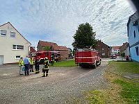 Bild: Unangek&uuml;ndigte Feuerwehr&uuml;bung im Kindergarten "Dorfspatzen" in Hohenebra