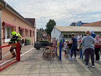 Bild: Unangek&uuml;ndigte Feuerwehr&uuml;bung im Kindergarten "Dorfspatzen" in Hohenebra