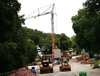 Bild: Bauarbeiten am neuen Besucherzentrum des Kyffh&auml;userdenkmals