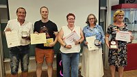 35 Jahre Karate Kwai Sondershausen; Geehrte v.li.n.re.Uwwe Pforr, Andreas Tischmacher, Ute Reichel, Judith Klaus, Birgit Jung Bild: 35 Jahre Karate Kwai Sondershausen; Geehrte v.li.n.re.Uwwe Pforr, Andreas Tischmacher, Ute Reichel, Judith Klaus, Birgit Jung
