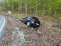 Bild: Der Opel musste einem Auto ausweichen und landete dann im Stra&szlig;engraben.