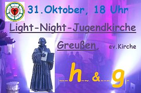 Bild: Light-Night-Jugendkirche in Greu&szlig;en