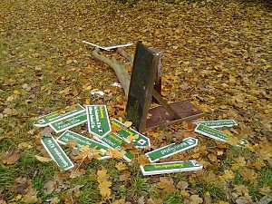 Vandalismus an Wegweisern