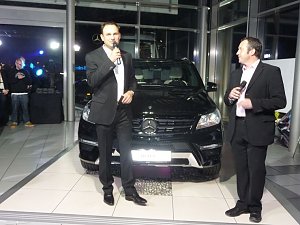 Andreas Peter (links), Moderator René Pfeuffer