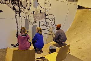 Graffiti K&uuml;nstler in der SkateArena