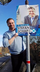 B&uuml;rgermeisterkandidat Stefan Schard (CDU) unterwegs�