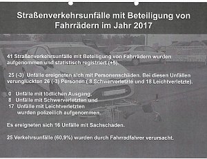 Verkehrsunfallstatistik f&uuml;r 2017