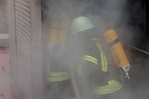 Feuerwehren &uuml;bten in Greu&szlig;en